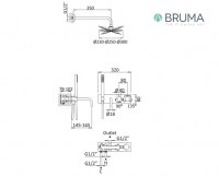 MEDIDAS SISTEMA TERMOSTATICA BAÑO EMPOTRADO LEAF BRUMA